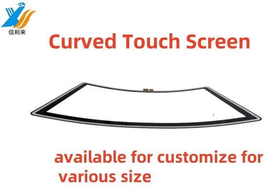 32 นิ้ว Curved Touch Panel Multi touch กันน้ํากันน้ํา กันน้ํามัน Anti-UV AR / AG / AF ปรับแต่งสําหรับการแสดงการค้า