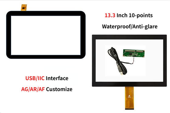 13.3'' Industrial Multi Touch Screen Panel With USB And IIC Interface G+G Structure การใช้งานของจอสัมผัสหลายแบบในอุตสาหกรรม
